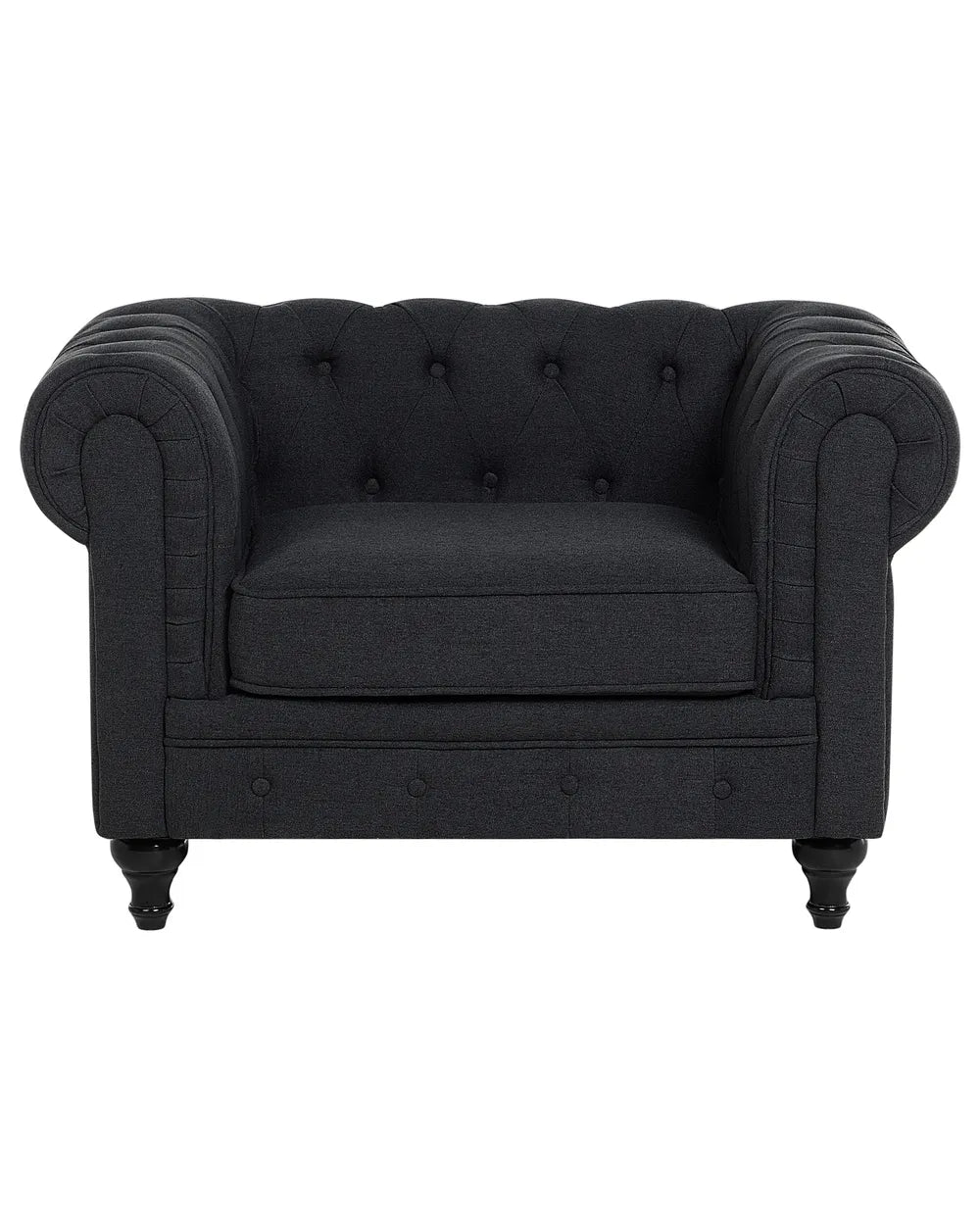 Armchair Fabric Graphite Grey Leno