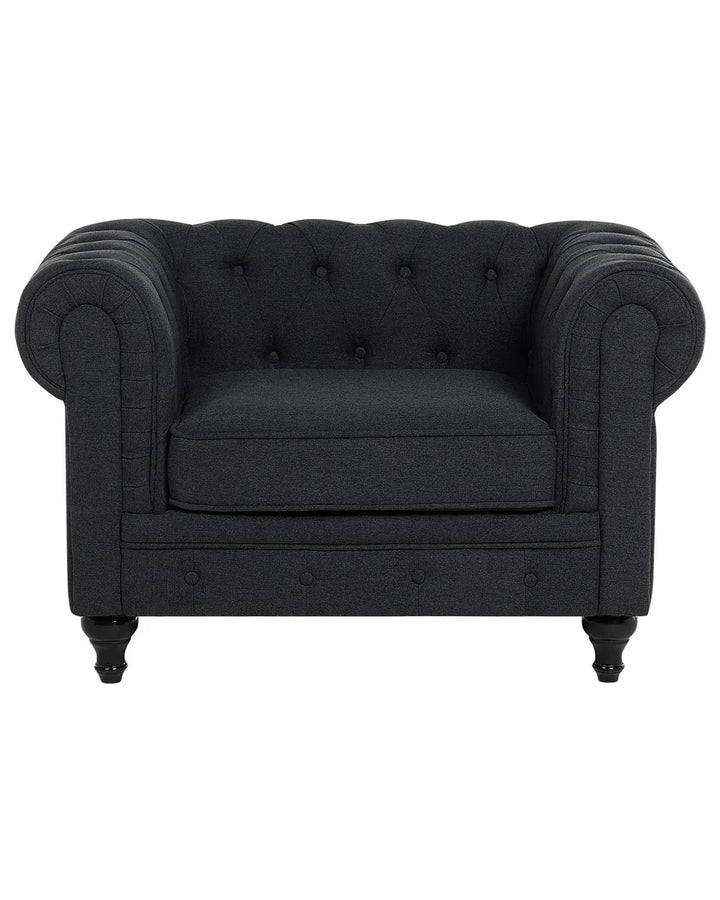 Armchair Fabric Graphite Grey Leno