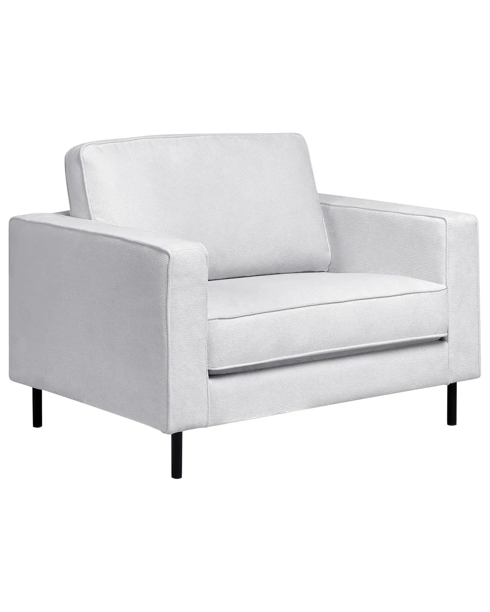 Upholstered in soft light grey fabric.