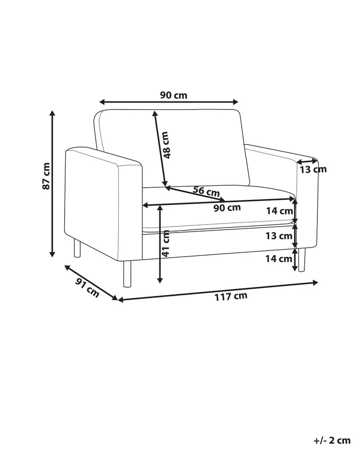 Armchair Fabric Light Grey Kyah