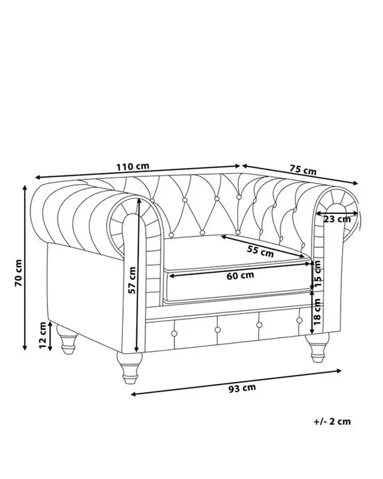 Armchair Fabric Graphite Grey Leno