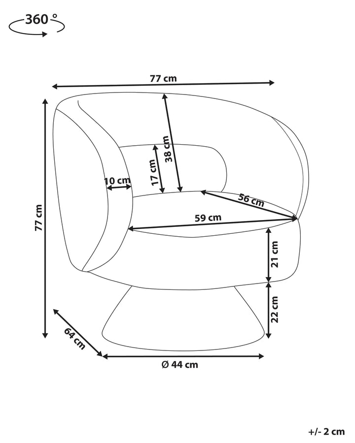 Swivel Armchair Chenille Golden Brown Kaelan