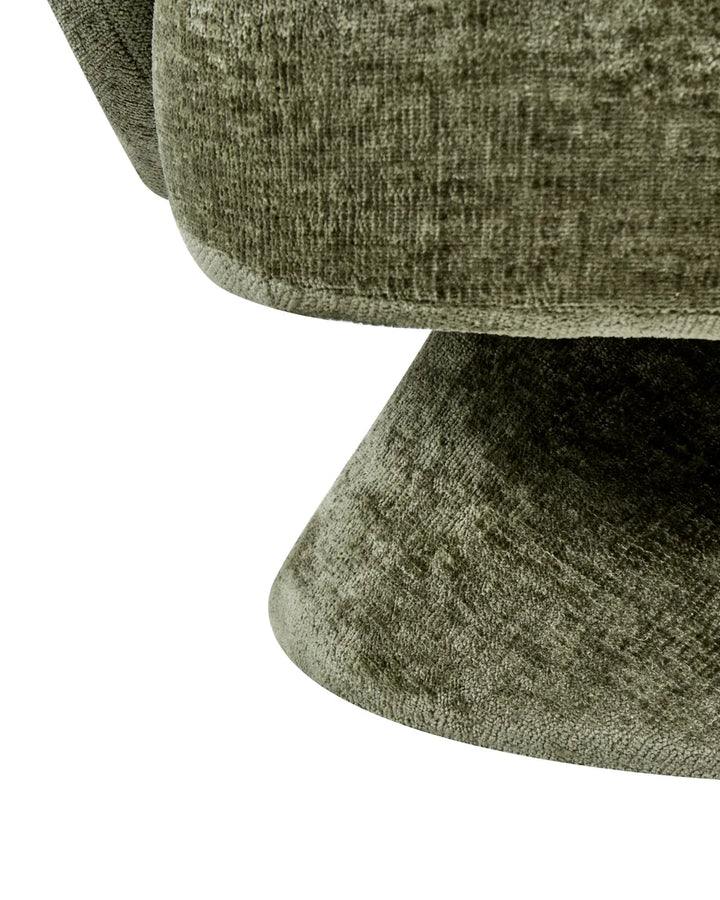 Swivel Armchair Chenille Green Kaelan