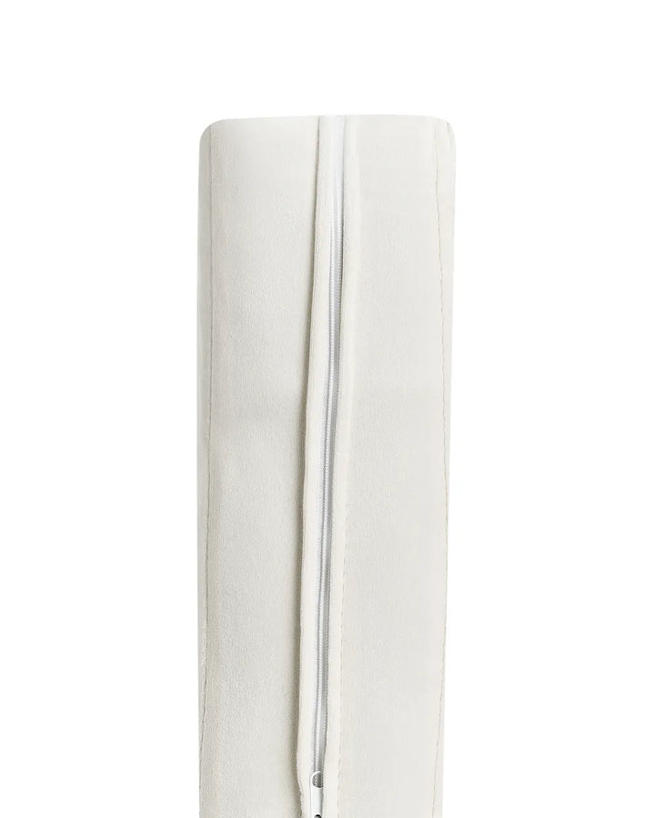 Wingback Chair Velvet Off-White Calyn