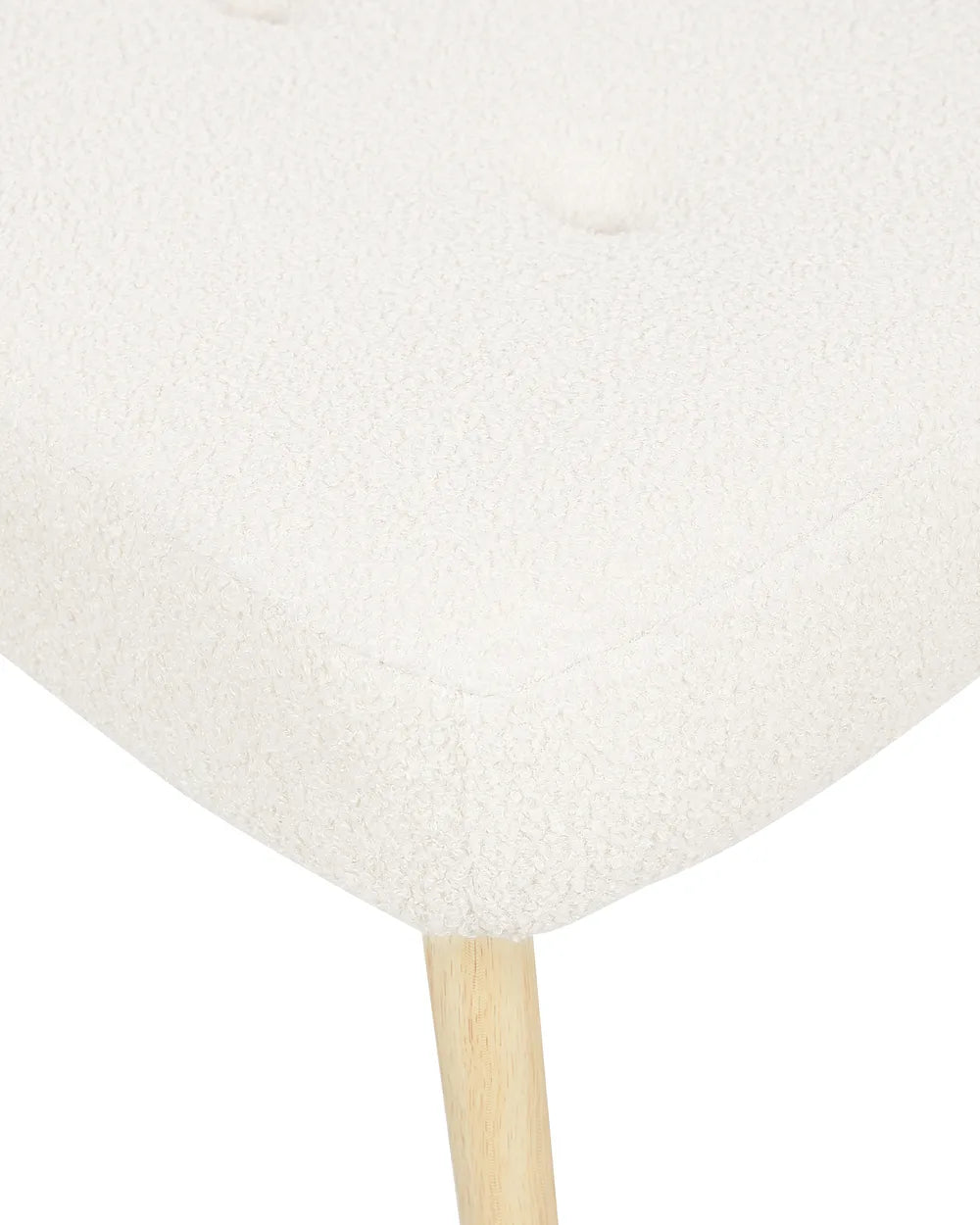 Wingback Chair with Footstool Boucle Off-White Zianah