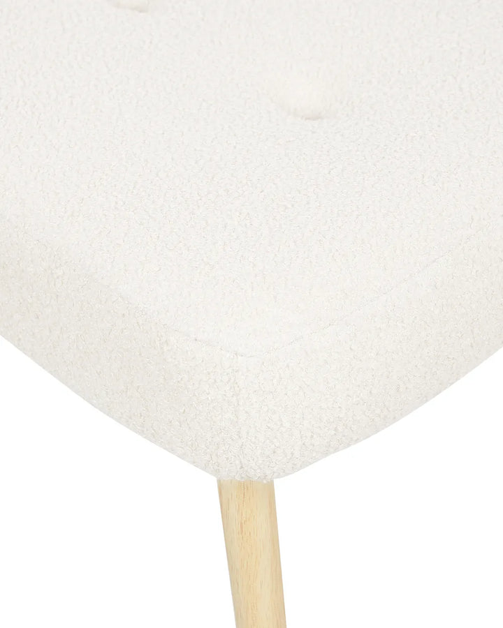 Wingback Chair with Footstool Boucle Off-White Zianah