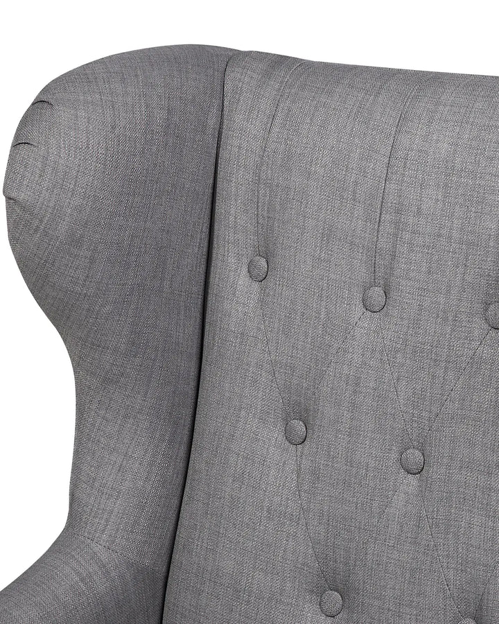 Wingback Chair Fabric Grey Calyn