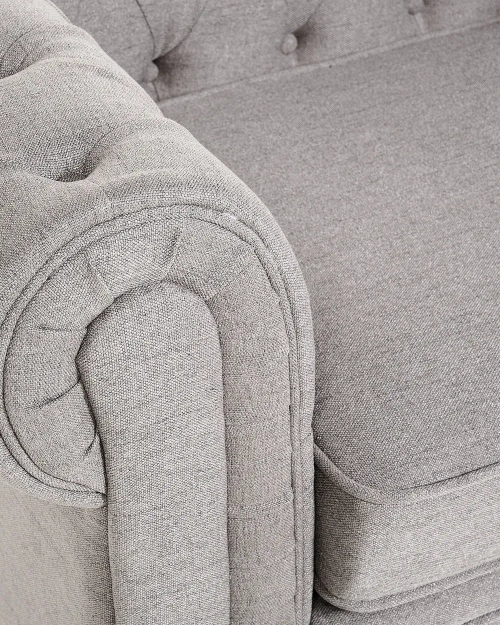 Armchair Fabric Light Grey Leno
