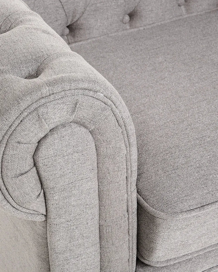 Armchair Fabric Light Grey Leno