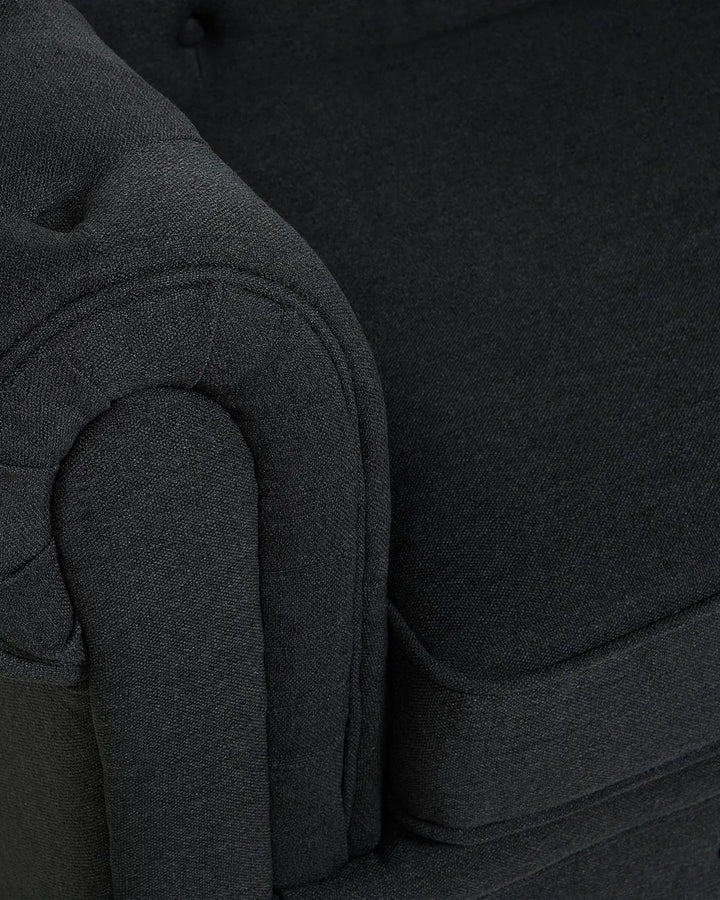 Armchair Fabric Graphite Grey Leno