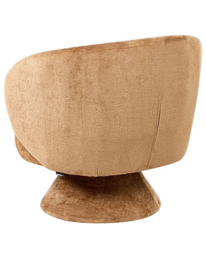 Swivel Armchair Chenille Golden Brown Kaelan