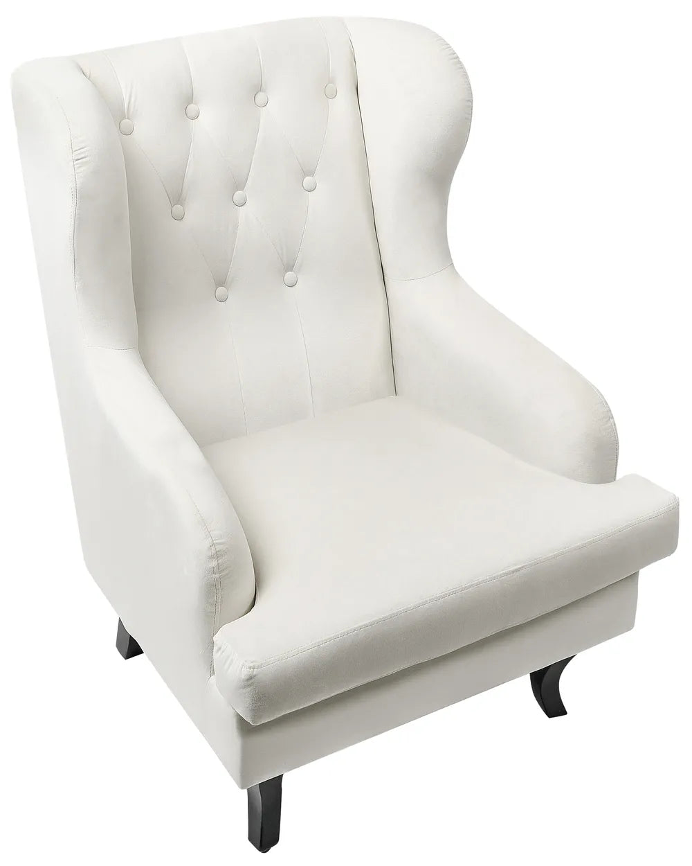 Wingback Chair Velvet Off-White Calyn