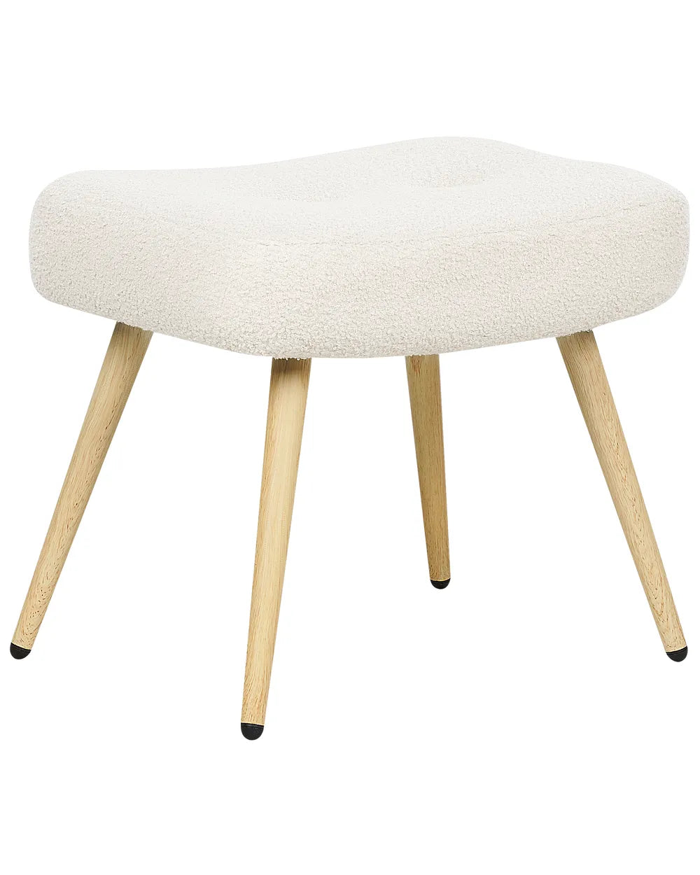 Wingback Chair with Footstool Boucle Off-White Zianah