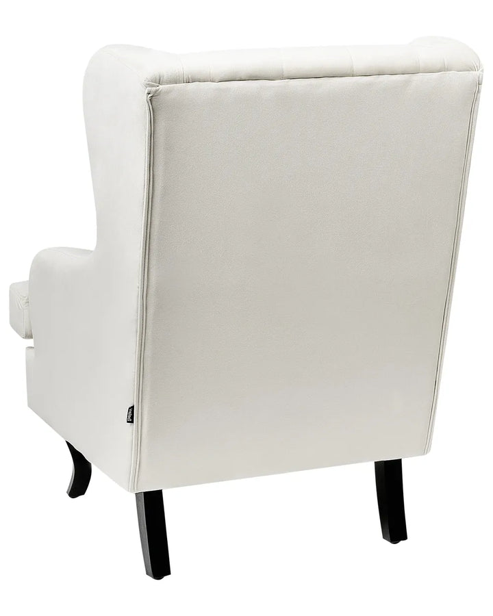 Wingback Chair Velvet Off-White Calyn