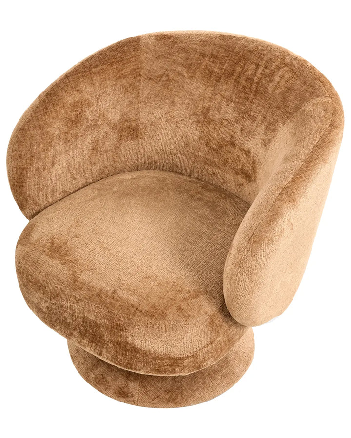 Swivel Armchair Chenille Golden Brown Kaelan