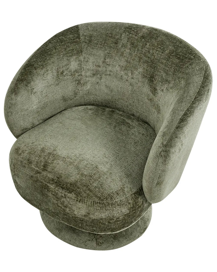 Swivel Armchair Chenille Green Kaelan