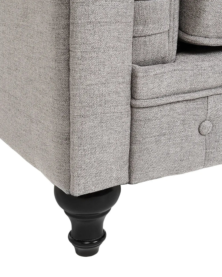 Armchair Fabric Light Grey Leno