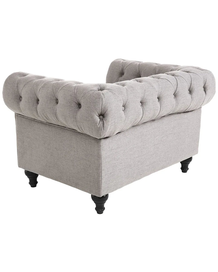 Armchair Fabric Light Grey Leno