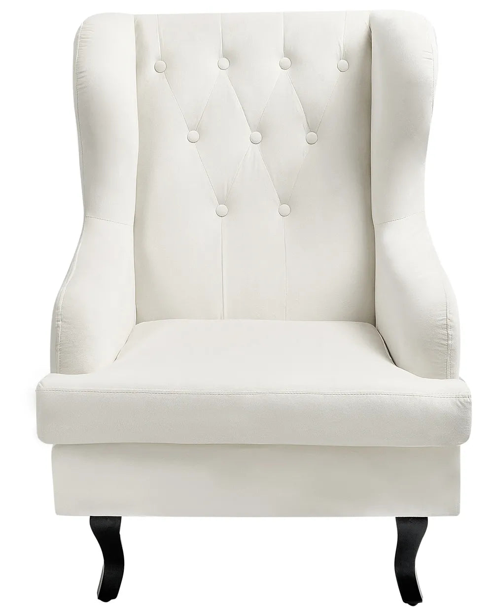 Wingback Chair Velvet Off-White Calyn