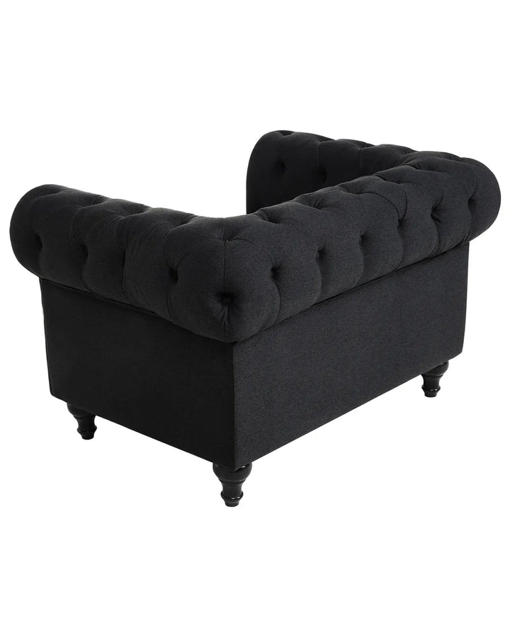 Armchair Fabric Graphite Grey Leno