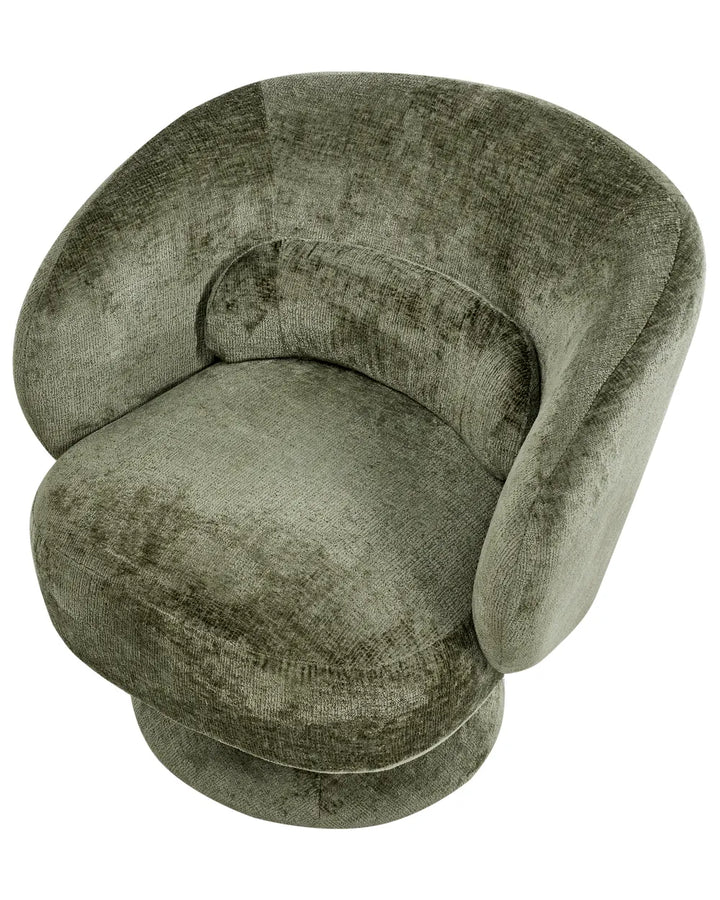 Swivel Armchair Chenille Green Kaelan