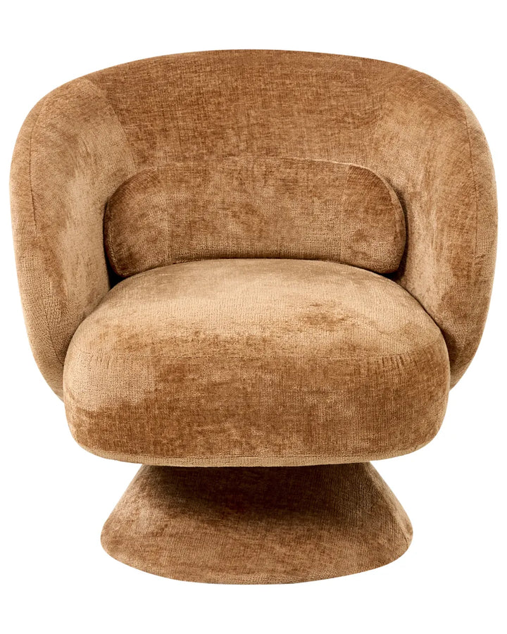 Swivel Armchair Chenille Golden Brown Kaelan