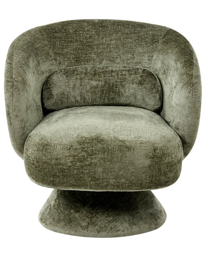Swivel Armchair Chenille Green Kaelan