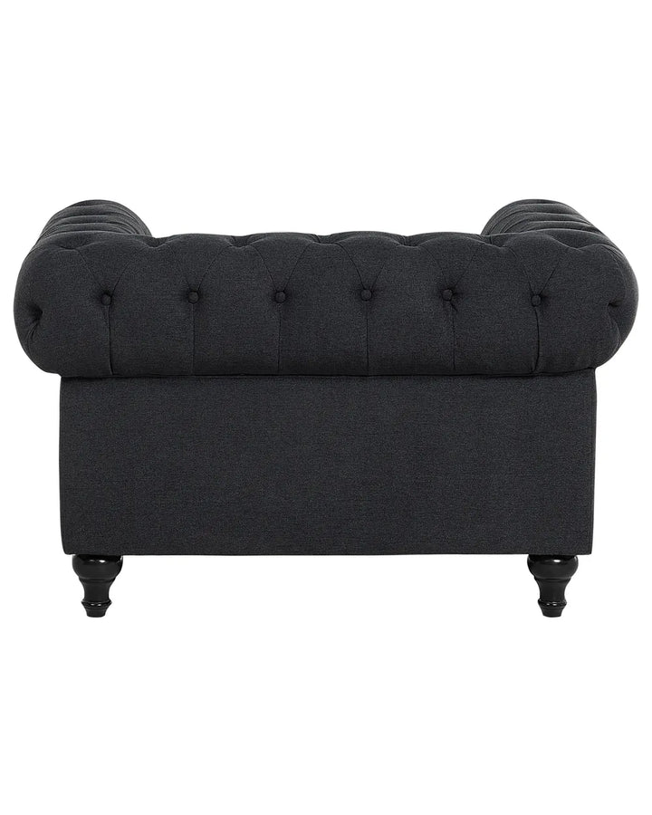 Armchair Fabric Graphite Grey Leno