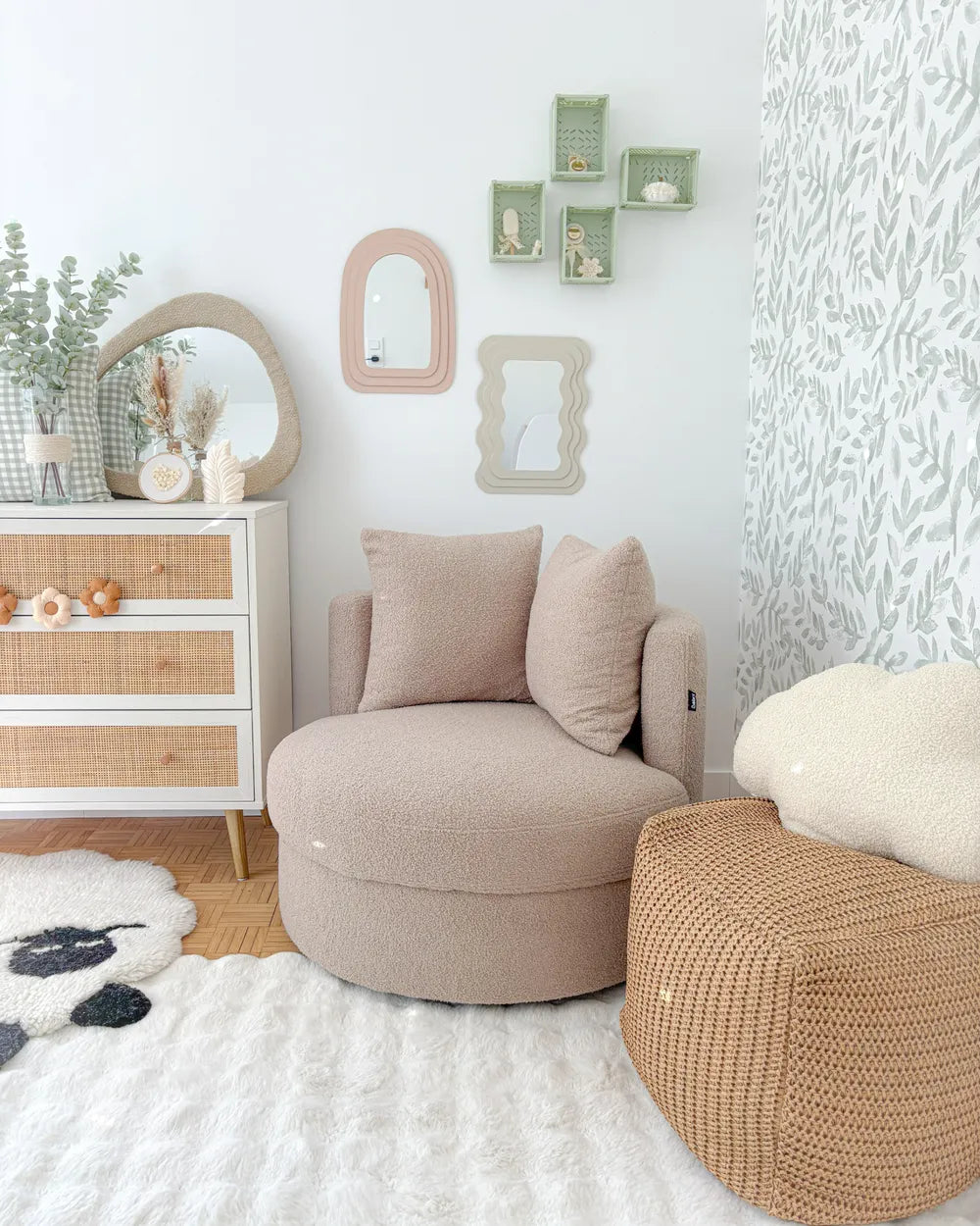 Armchair Boucle Beige Klara