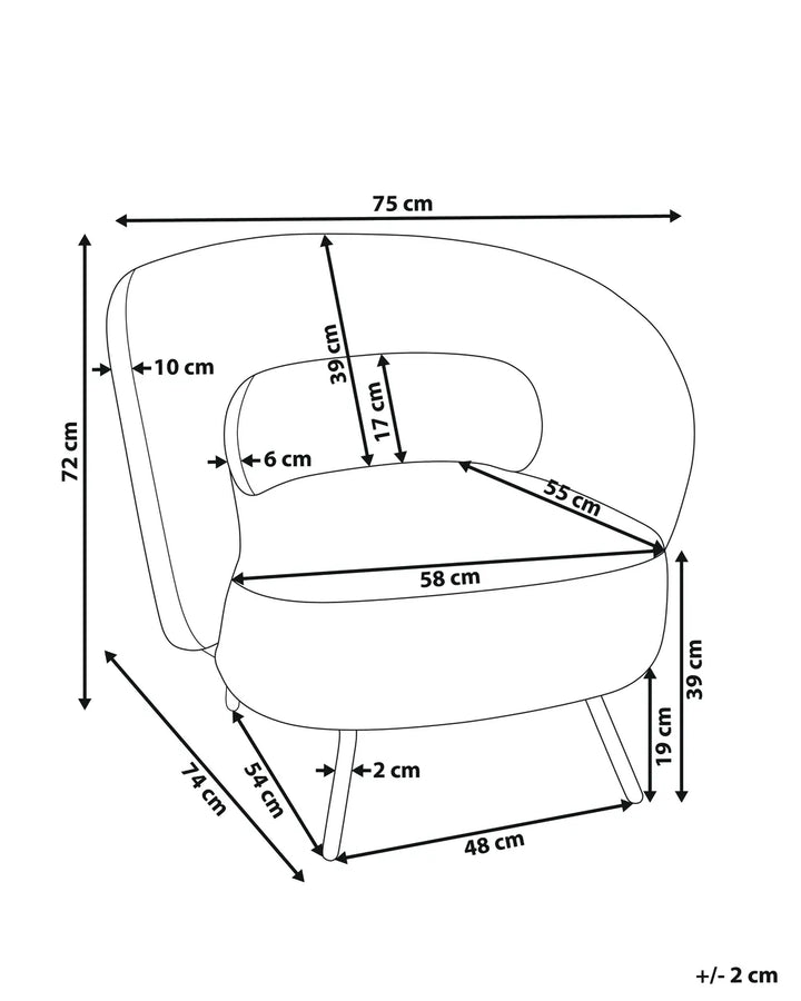 Armchair Boucle Taupe Zoned
