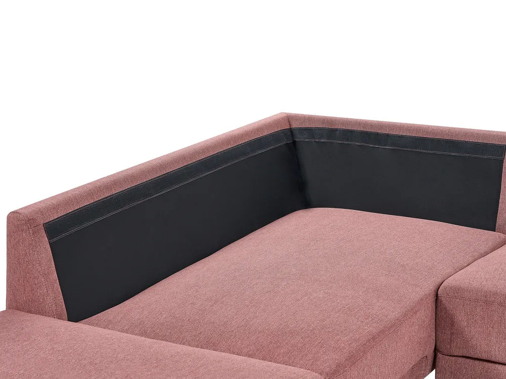 Corner Sofa 4 Seater Fabric Pink Right Hand Shayle