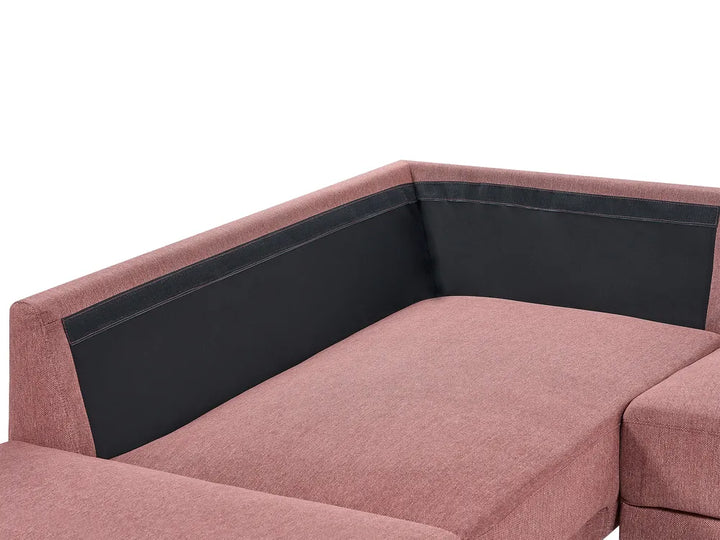 Corner Sofa 4 Seater Fabric Pink Right Hand Shayle
