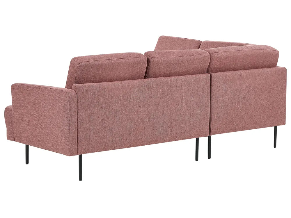 Corner Sofa 4 Seater Fabric Pink Right Hand Shayle