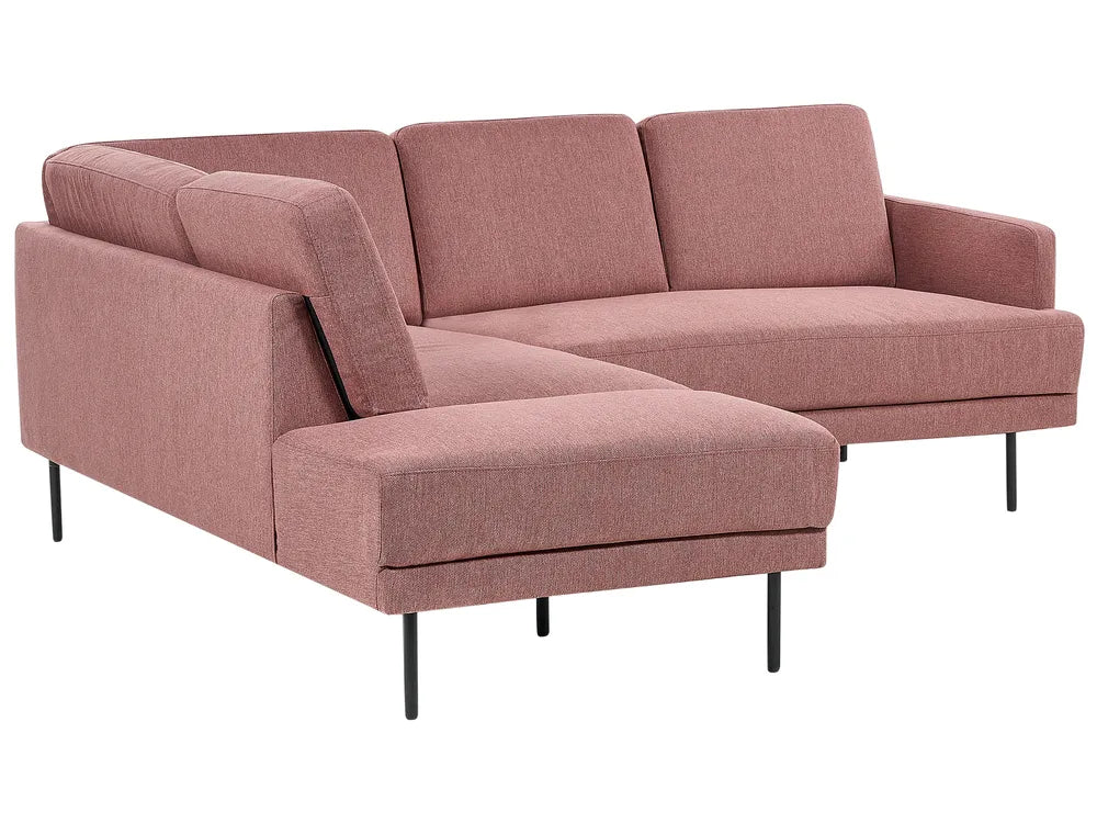 Corner Sofa 4 Seater Fabric Pink Right Hand Shayle