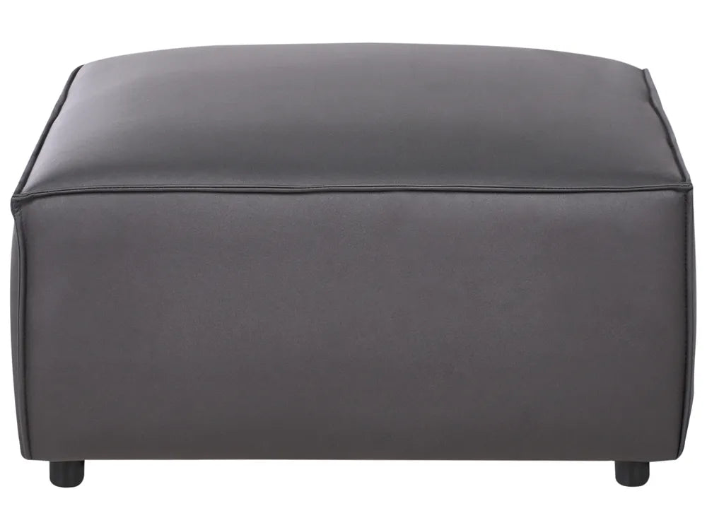 Modular Corner Sofa 3 Seater Faux Leather Black with Ottoman Right Hand Nova