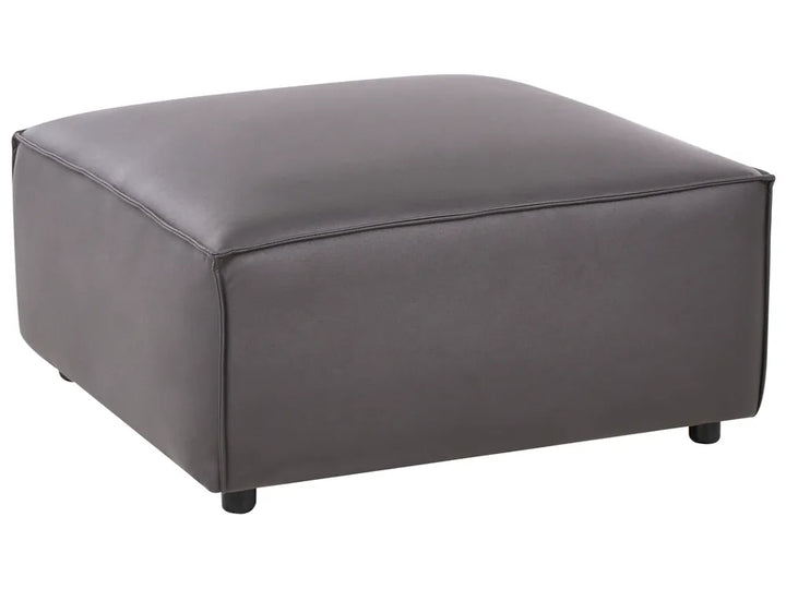 Modular Corner Sofa 3 Seater Faux Leather Black with Ottoman Right Hand Nova