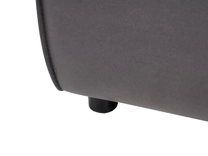 Modular Corner Sofa 3 Seater Faux Leather Black with Ottoman Right Hand Nova