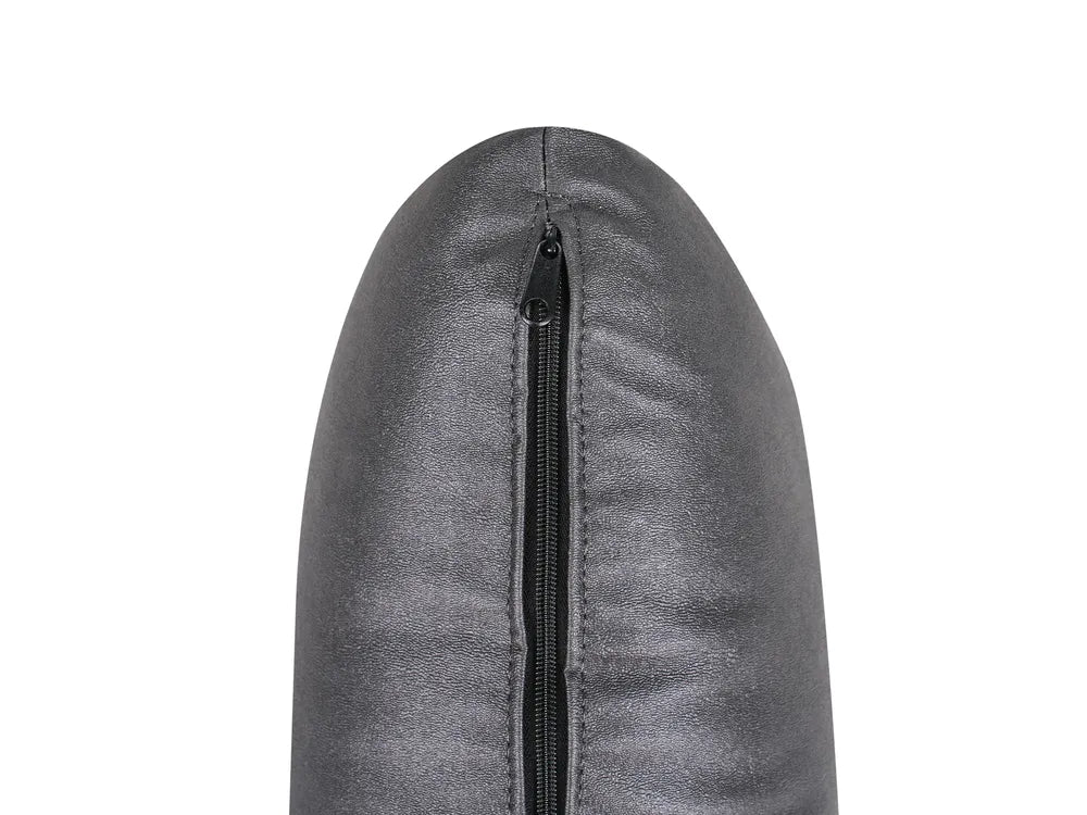 Modular Corner Sofa 3 Seater Faux Leather Black with Ottoman Right Hand Nova