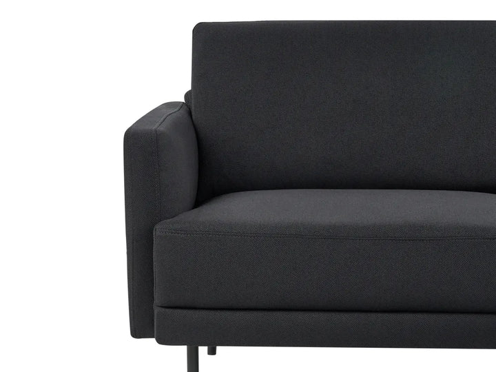 Corner Sofa 2 Seater Fabric Black Left Hand Shayle