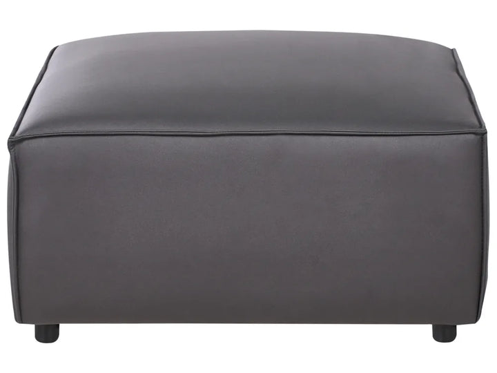 Modular Corner Sofa 3 Seater Faux Leather Black with Ottoman Left Hand Nova