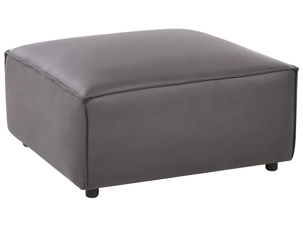 Modular Corner Sofa 3 Seater Faux Leather Black with Ottoman Left Hand Nova