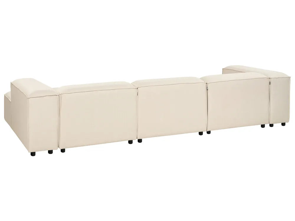 Modular Corner Sofa 4 Seater Fabric Beige Left Hand Oakham