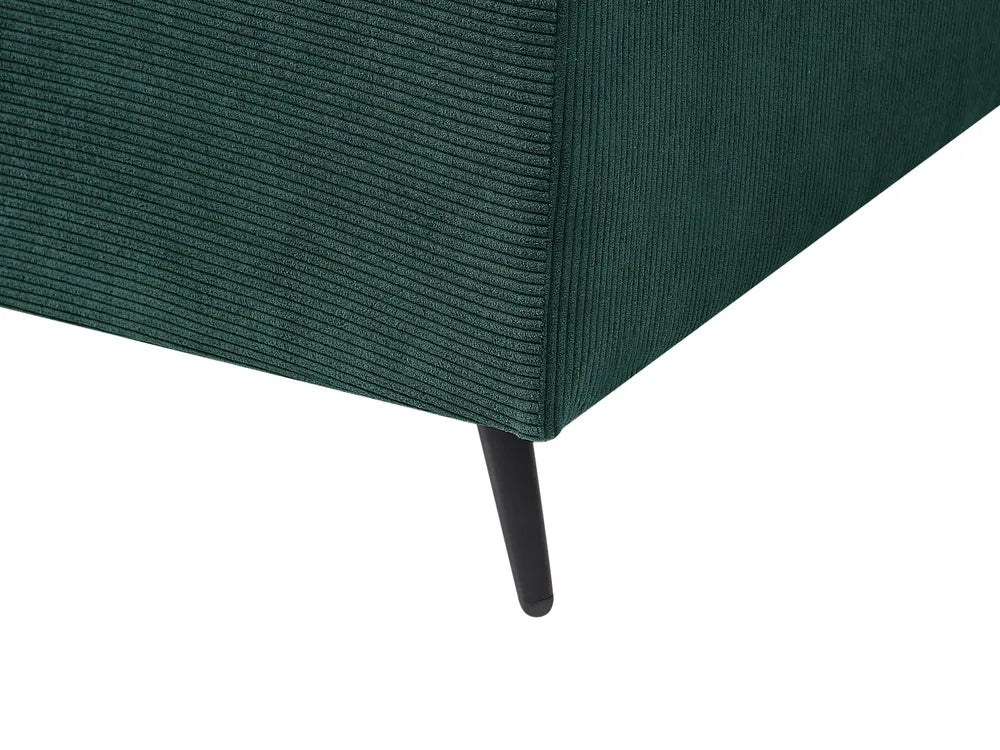 Corner Sofa 4 Seater Corduroy Dark Green Left Hand Flexa