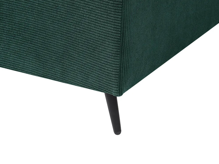 Corner Sofa 4 Seater Corduroy Dark Green Left Hand Flexa