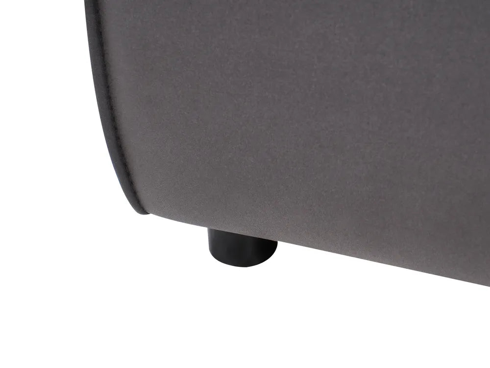 Modular Corner Sofa 3 Seater Faux Leather Black with Ottoman Left Hand Nova