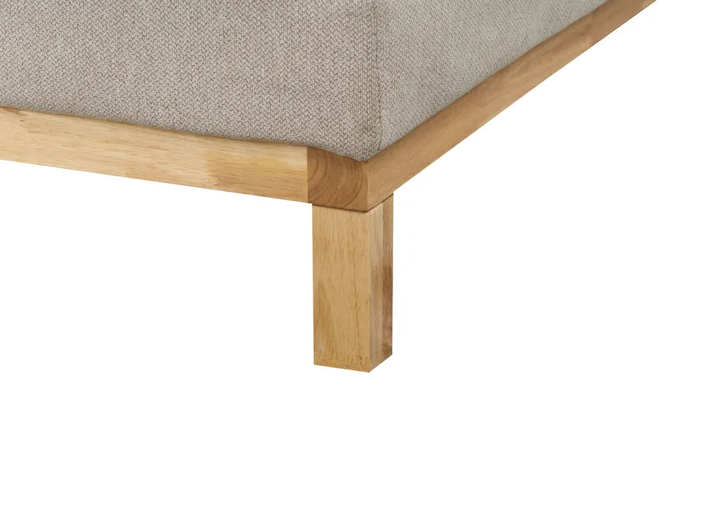 Corner Sofa 4 Seater Fabric Beige Left Hand Deavan