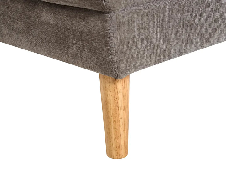 Corner Sofa Bed 3 Seater Chenille Taupe Right Hand Keshvi