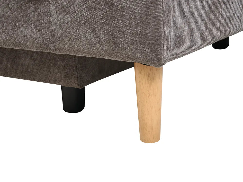 Corner Sofa Bed 3 Seater Chenille Taupe Right Hand Keshvi