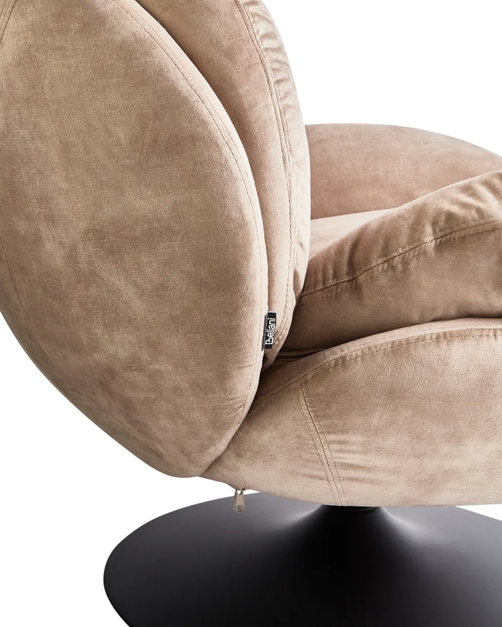 Swivel Armchair Velvet Sand Beige Lourdez