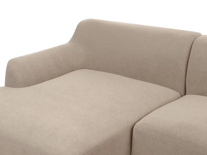 Corner Sofa 3 Seater Fabric Taupe Right Hand Azuri